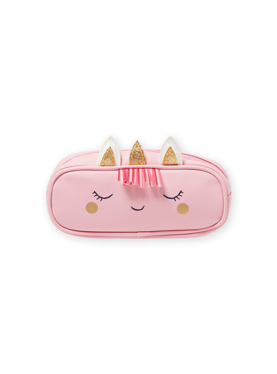 Estojo rosa com padrão unicórnio menina MYACLATROUS / 21WI01G1TRO321