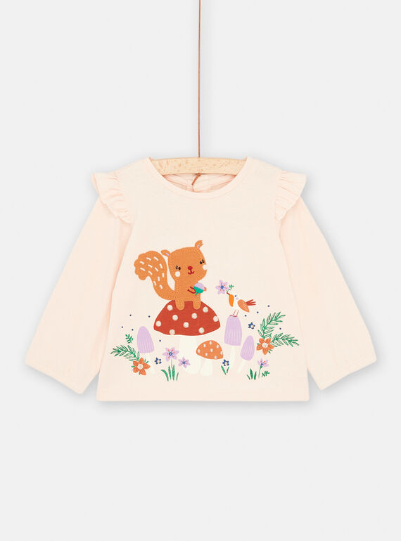 T-shirt marshmallow com padrão animal e natureza para bebé menina SIKHOTEE / 23WG09Q1TML318