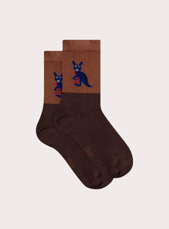 Meias bicolores com padrão de canguru para menino  XYOJOCHOC2 / 25WI02E4SOQI814