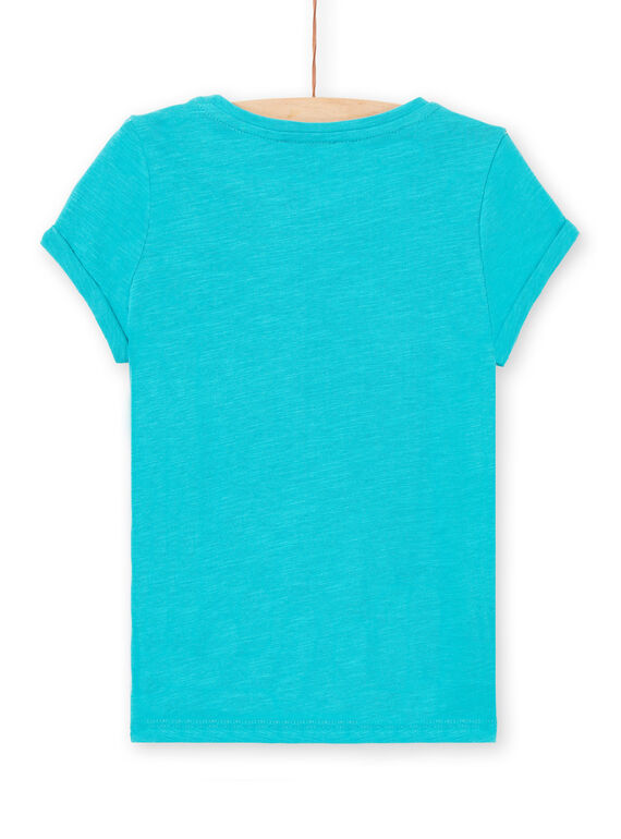 T-shirt turquesa padrão coala criança menina LAVERTI3 / 21S901Q2TMCC217