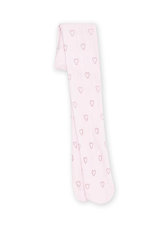 Collants rosa-claro com estampado de corações RYAJOSCOL2 / 23SI0174COL321