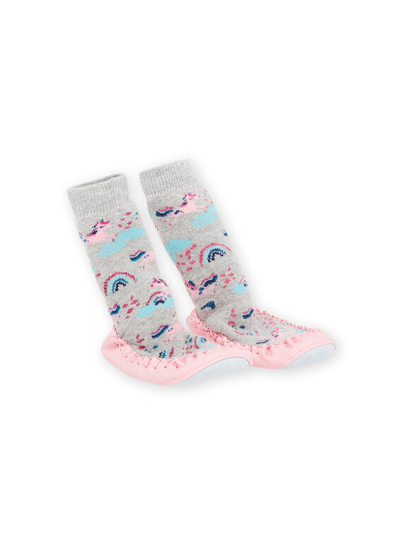 Pantufas-meias com estampado de unicórnios e arco-íris PACHO7CORN / 22XK3542D08943