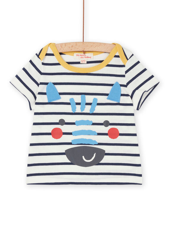 T-shirt azul-marinho e branco com estampado às riscas RUJOTI1 / 23SG10Z1TMCC234
