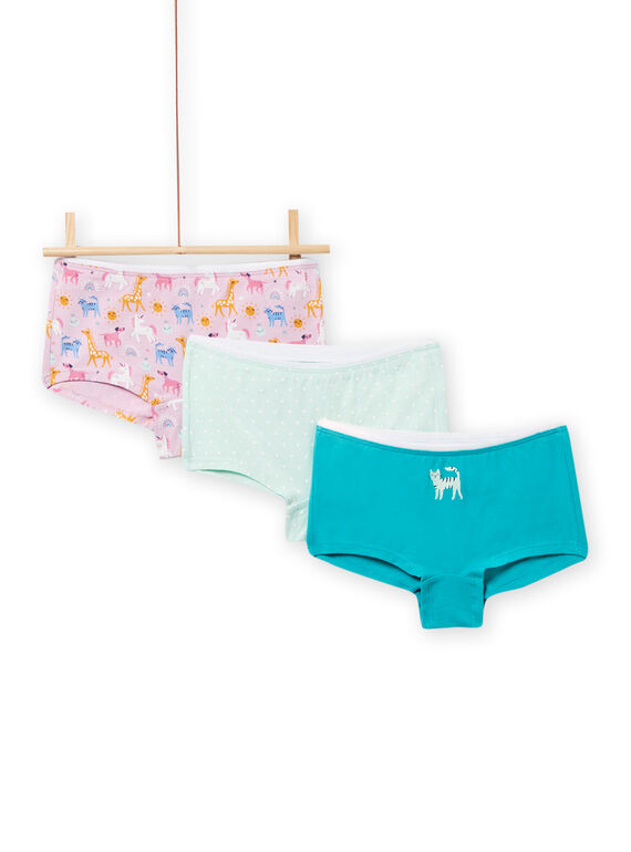 Pack de 3 shorties a condizer com padrão de animais menina NEFAHOTDOG / 22SH11I2SHY320