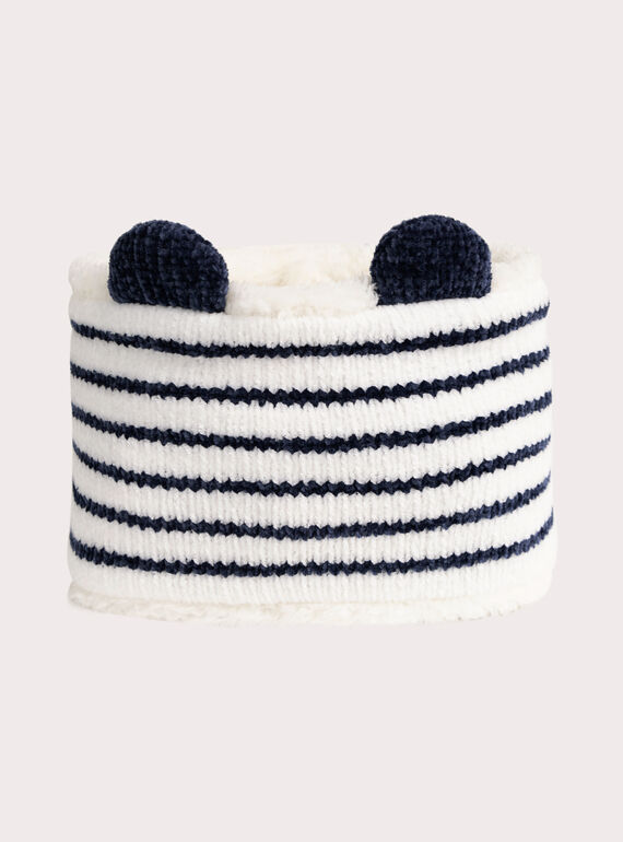 Snood listrado marinho para bebê menino  VYUGROSNO / 24WI10M1SNO001