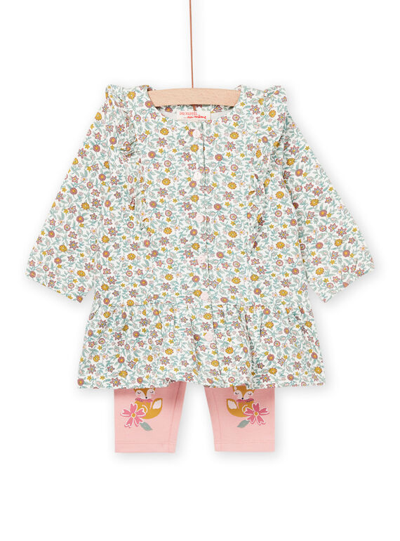 Vestido com estampado de flores e leggings lisas PIRHUENS / 22WG09Q1ENS001