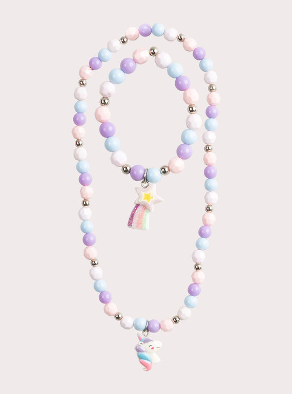 Conjunto de colar e pulseira de unicórnio para menina  VYAJOSET1 / 24WI01L1CLI099
