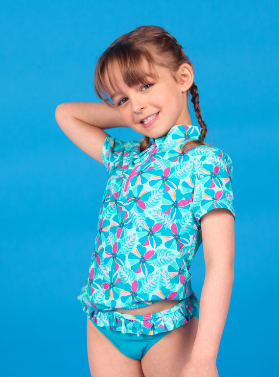 T-shirt anti-UV turquesa criança menina LYAMERLUV / 21SI01D1TUVG621