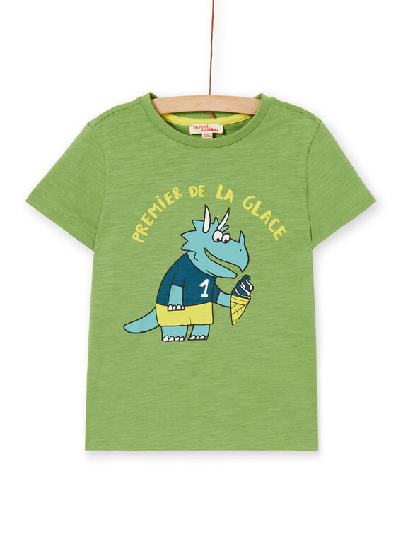 T-shirt verde em algodão criança menino LOJOTI6 / 21S90236TMCG626