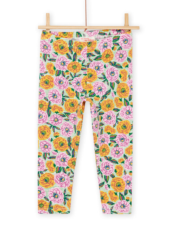 Leggings verde e rosa com estampado florido RYAEXOLEG / 23SI01V1CAL001