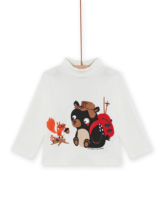 Camisola interior cru com padrão ursinho e esquilo bebé menino MUFUNSOUP / 21WG10M1SPL001