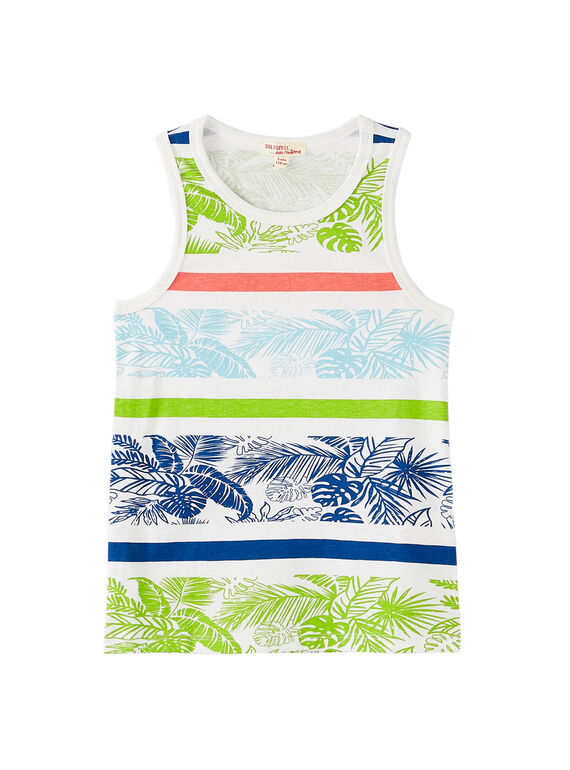 Camisola de alças menino cru com riscas estampadas JOSAUDEB / 20S902Q1DEB001
