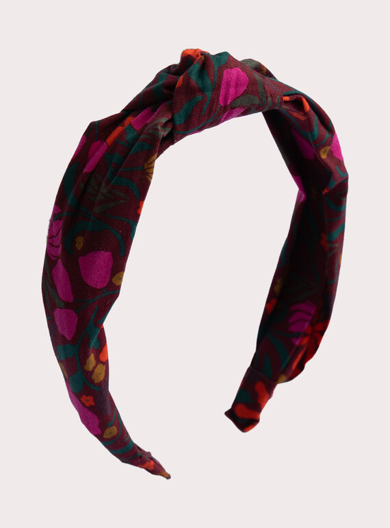 Faixa de cabeça vermelha com padrão floral para menina  VYAJOSERR1 / 24WI01L4TETF529