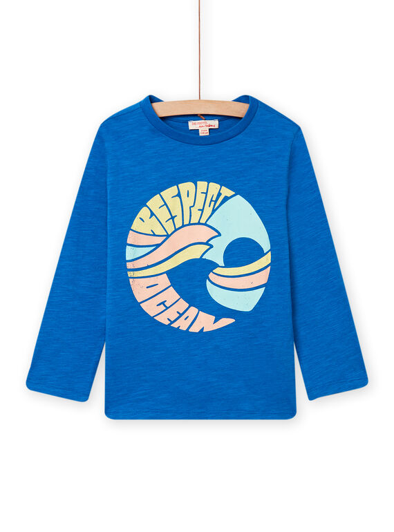 T-shirt azul-médio com padrão gráfico menino NOJOTEE3 / 22S90272TML208