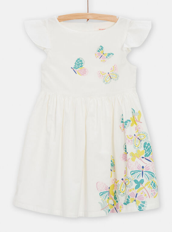 Vestido cru com animação de borboletas menina TAPOROB4 / 24S901M1ROB001