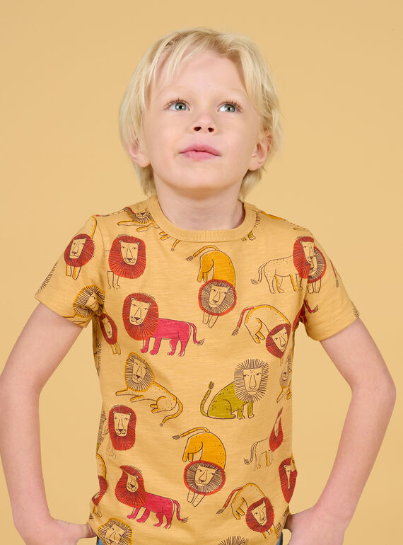 T-shirt castanha com estampado de leão menino NOFLATI3 / 22S902R5TMCI820