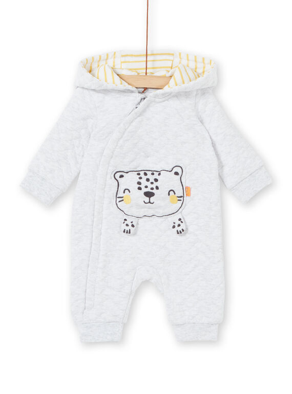 Macacão cinzento mesclado com bolso cabeça de leopardo 3D nascimento unissexo LOU1COM / 21SF05H1CBLJ920