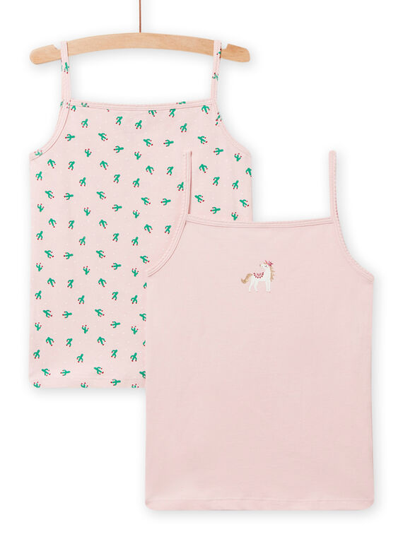 Pack de 2 camisolas de alças com padrão fantasia menina NEFADEBLIC / 22SH11I2HLID328