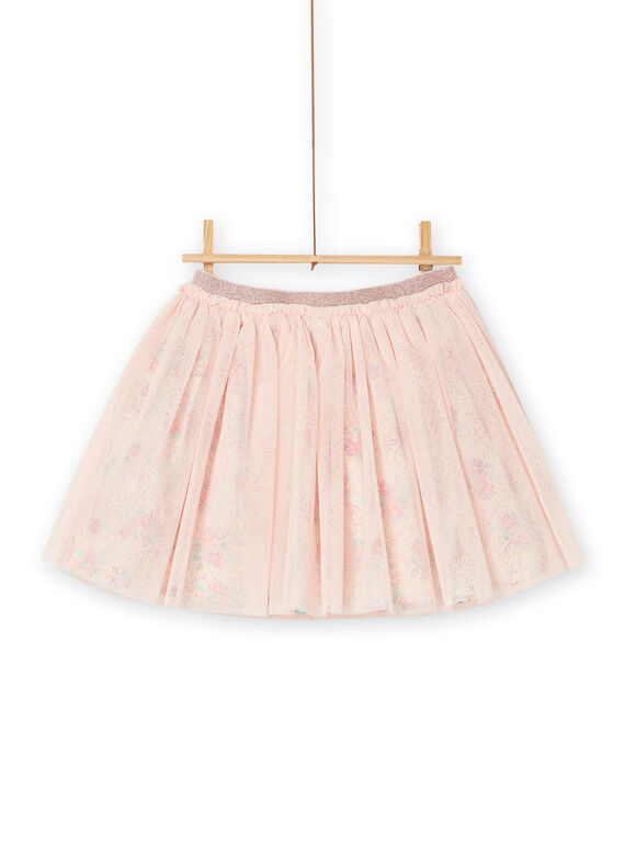 Saia rosa em tule com estampado florido RABUJUP / 23S90141JUP001
