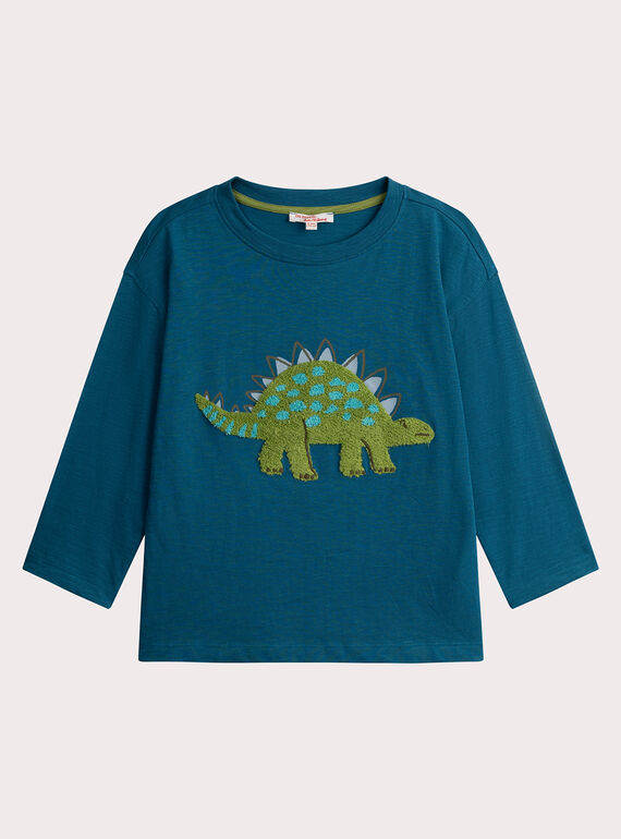 T-shirt azul turquesa escuro animação dino para menino  VOKLITEE4 / 24W90243TMLC235