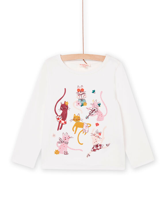 T-shirt de mangas compridas com padrão de gatos PAPRITEE4 / 22W901P4TML001