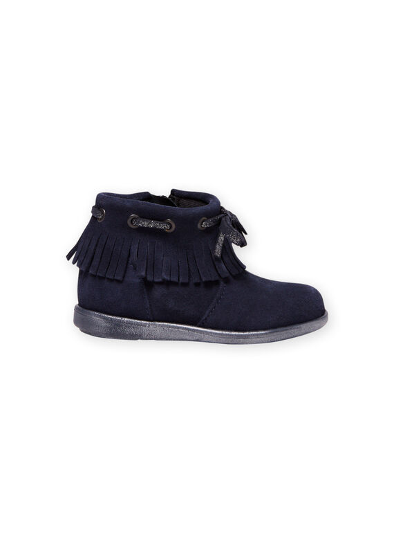 Botins azul-marinho com franjas bebé menina MIBOOTINDI / 21XK3771D0D070