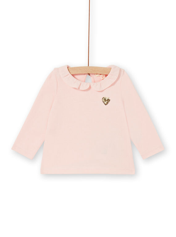 T-shirt rosa em algodão bebé menina LIJOBRA2 / 21SG0931BRAD326