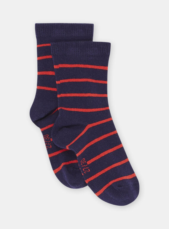 Meias vermelho com estampado às riscas menino SYOJOCHOR3 / 23WI02B2SOQF522