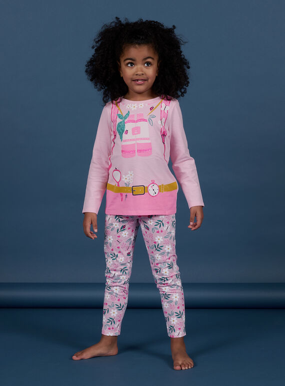Conjunto pijama rosa-claro super-exploradora menina NEFAPYJPLO / 22SH11F1PYG321