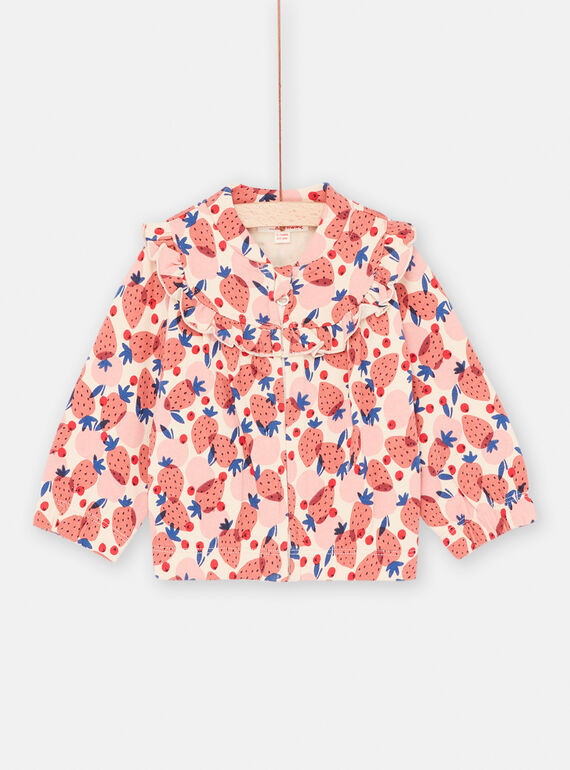 Parte de cima de fato de treino confortável multicolor com estampado de fruta bebé menina SIFORHOJOG / 23WG09K1JGH003