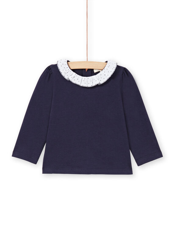 T-shirt azul-marinho e branca bebé menina MIJOBRA3 / 21WG0913BRA070