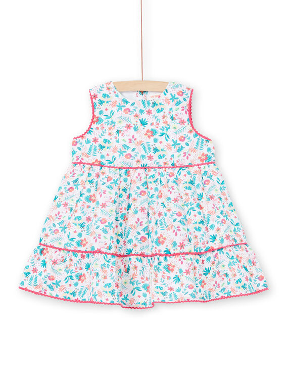 Vestido branco e azul bebé menina LIBONROB2 / 21SG09W1ROB000