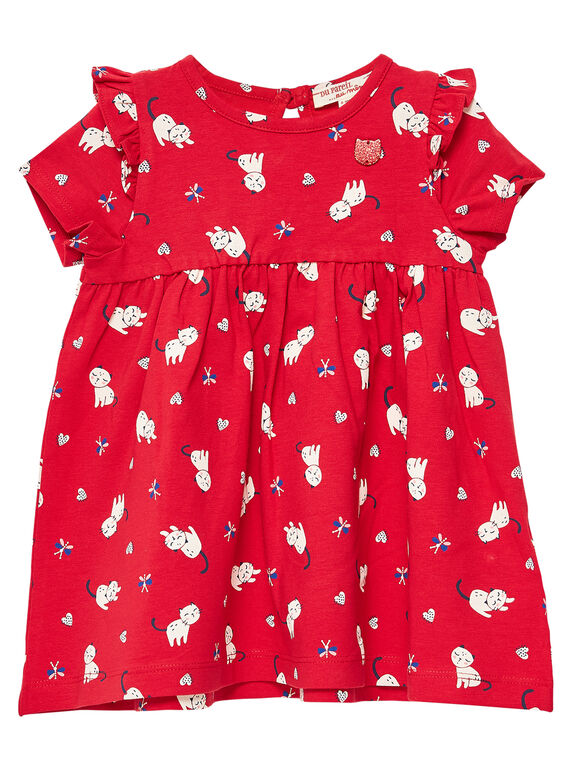 Vestido estampado em jersey bebé menina JIGRAROB2 / 20SG09E2ROB050