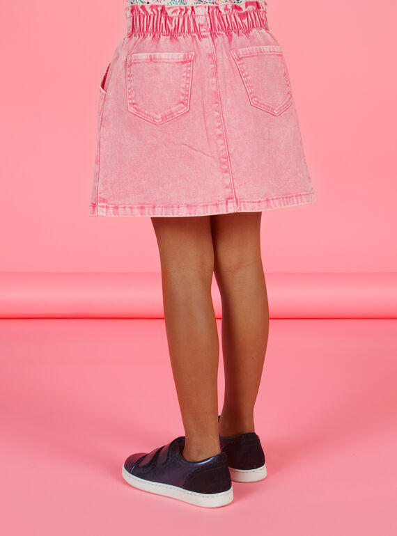 Saia de ganga rosa menina MAKAJUP1 / 21W901I1JUPD305
