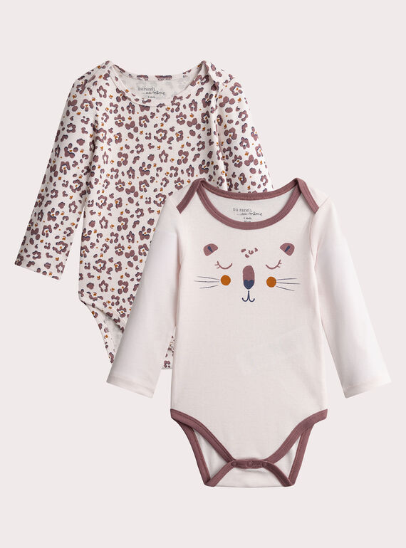 Conjunto de 2 homens do corpoChes longgues com estampa de pantera para menina  VEFIBODPAN / 24WH1383BDLD305