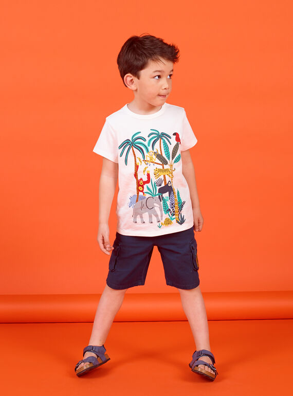 T-shirt de mangas curtas cru criança menino LOVITI4 / 21S902U4TMC001