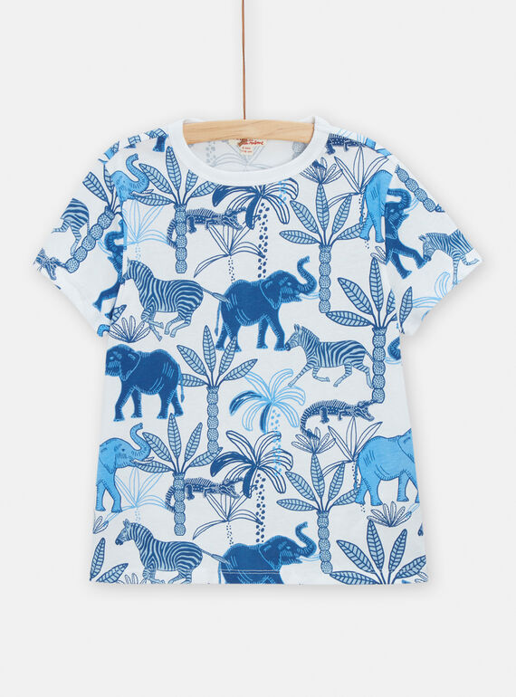 T-shirt branco com estampado savana menino TOPOTI / 24S902M1TMC000