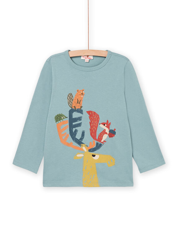 T-shirt de mangas compridas com padrão animais da floresta PORHUTEE1 / 22W902Q3TMLC216