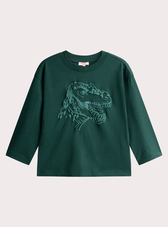 T-shirt verde pinho animação dino para menino  VOJOTI1 / 24W902I3TMLG633