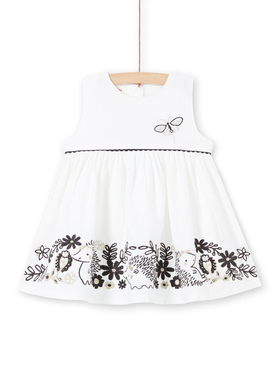 Vestido branco em veludo bebé menina LIPOEROB1 / 21SG09Y2ROB001