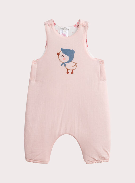 Jardineira reversível cor-de-rosa para bebé menina  VOU1SAL1 / 24WF03C1SALD317