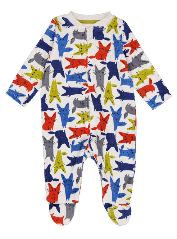 Babygro cinzento mesclado em veludo menino GEGAGRELAPI / 19WH14N7GREA010