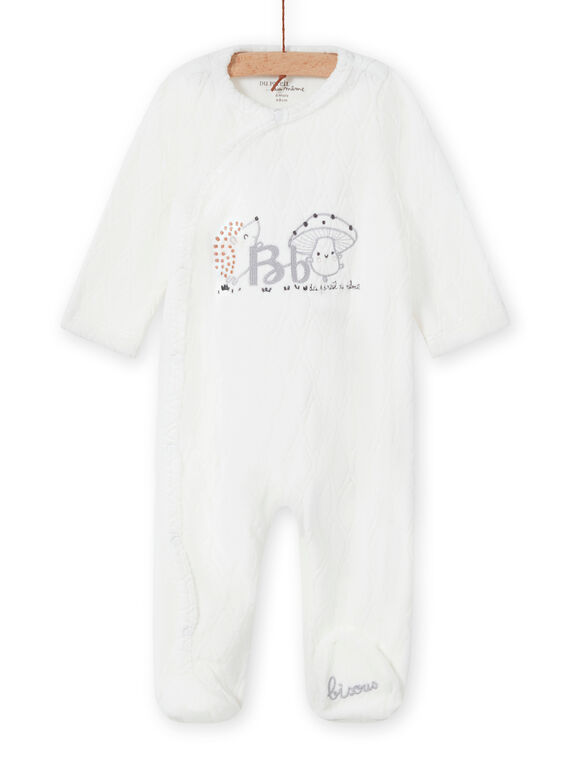 Babygro cru padrão decorativo recém-nascido unissexo MOU1GRE1 / 21WF0541GRE001