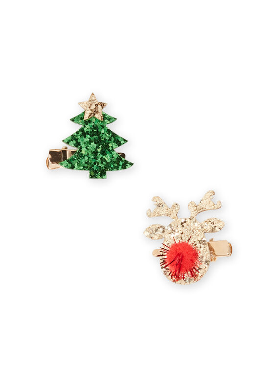 Lote de 2 ganchos de Natal a condizer menina MYANOCLIC3 / 21WI01T7BRTK008