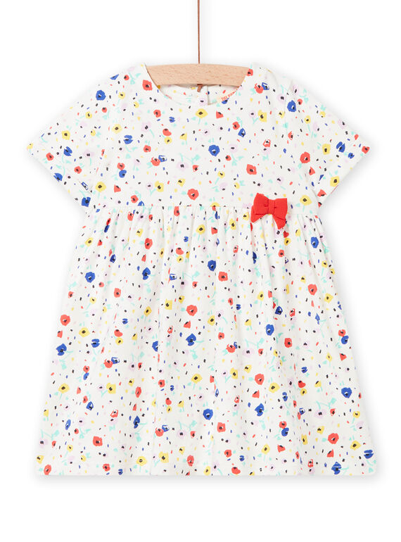 Vestido cru com estampado florido colorido bebé menina NILUROB2 / 22SG09P3ROB001