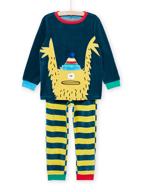 Pijama T-shirt e calças em veludo com estampado de yéti PEGOPYJYETI / 22WH1237PYJC235