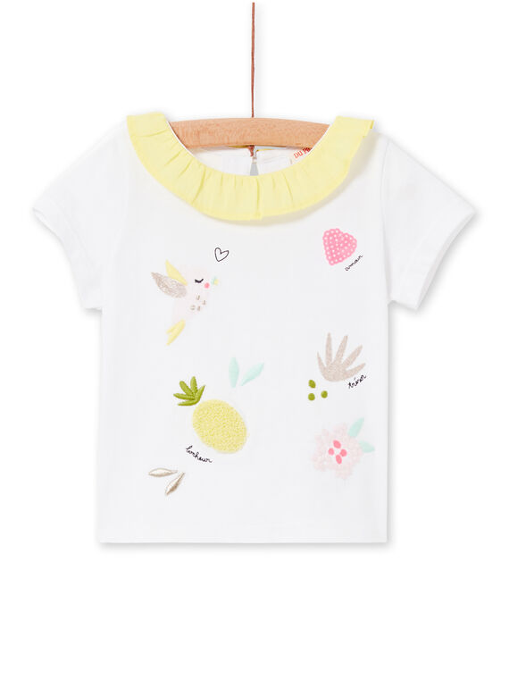 T-shirt branca e amarela bebé menina LIBALBRA / 21SG09O1BRA000