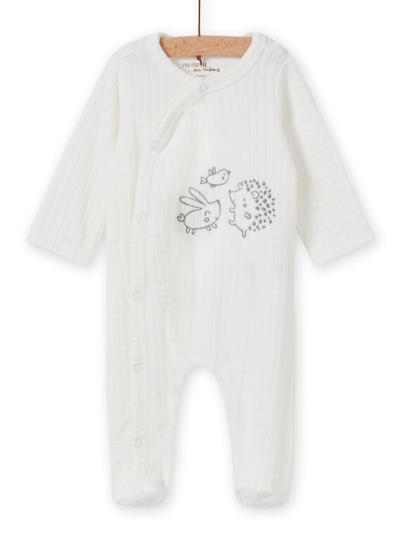 Babygro cru com padrão de animais recém-nascido unissexo MOU2GRE3 / 21WF05D1GRE001