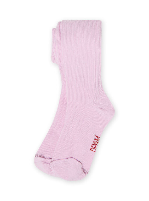 Collants lisos canelados rosa lilás menina MYAJOCOL5 / 21WI011CCOLH700
