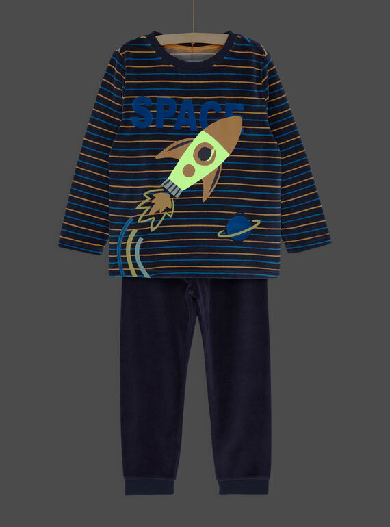 Conjunto pijama fosforescente azul-marinho SEGOPYJFUZ / 23WH1251PYJ705